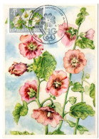 FLEUR + ROSE TREMIERE  = AUTRICHE 1964 = CARTE MAXIMUM + N° Yvert 988 - Cartoline Maximum
