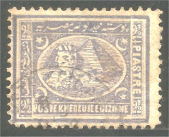 316 Egypte Sphinx Pyramid Pyramide 1872 2 1/2 Pi Violet  (EGY-280) - 1866-1914 Khédivat D'Égypte