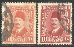 316 Egypte Roi King Fuad 2 Colors (EGY-183) - Gebruikt