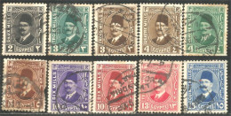 316 Egypte Roi King Fuad 10 Timbres (EGY-182) - Oblitérés