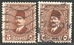 316 Egypte Roi King Fuad 2 Colors (EGY-184) - Usados