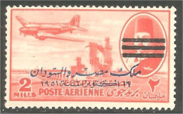 316 Egypte Airmail Avion 1952 Surcharge MH * Neuf (EGY-159) - Aéreo