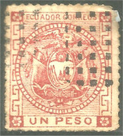 314 Equateur 1872 1p Armoiries Coat Of Arms Rose (ECU-147) - Equateur