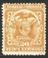 314 Equateur 1897 Armoiries Coat Of Arms 20c (ECU-73) - Equateur