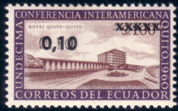 314 Equateur Surcharge Error Double Printing MH * Neuf Ch (ECU-3) - Invierno 1964: Innsbruck