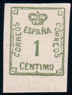 326 Espagne 1920 1c Blue Green Vert Bleu No Gum Sans Gomme (ESP-313) - Nuevos