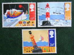 SAFETY AT SEA Lighthouse Leuchturm Mi 1031-32 1034 1985 Used Gebruikt Oblitere ENGLAND GRANDE-BRETAGNE GB GREAT BRITAIN - Used Stamps