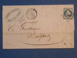 DL 5  FRANCE BELLE  LETTRE  1860 PETIT BUREAU  GUEBWILLER A BELFORT   ++N°14++    AFF..INTERESSANT +++ + - 1849-1876: Période Classique