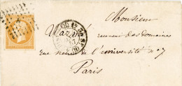 19 Janvier 1857 N°13A TB,losange H Lettre Entière Paris Pour Paris - 1849-1876: Classic Period