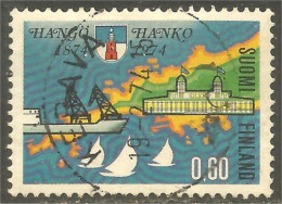 396 Finland 1974 Armoiries Coat Arms Hango Hanko Bateau Boat Schiff Barco (FIN-185) - Oblitérés