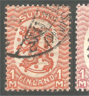 396 Finland 1925 Lion 1M Red Orange (FIN-176) - Used Stamps