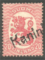 396 Finland 1920 20p Brown Surcharge Kanin (FIN-171) - Used Stamps