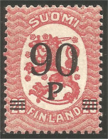 396 Finland 1921 90p On 20p Rose MNH ** Neuf SC (FIN-147) - Ungebraucht