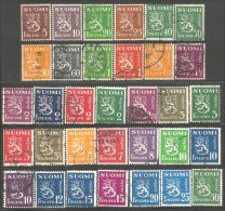 396 Finland 1930-46 33 Timbres Differents Stamps Lion Armoiries Coat Of Arms (FIN-164) - Gebraucht