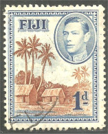 394 Fiji Village Palm Tree Palmier Cocotier Coconut (FIJ-48) - Fidji (...-1970)