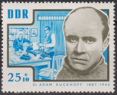 1964 DDR, ** Mi:DD 1018, Yt:DD 721, Dr. Adam Kuckhoff (1887-1943), Aufbau Der Nationalen Gedenkstätten - WW2