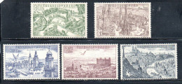 CZECHOSLOVAKIA CECOSLOVACCHIA 1955 AIR POST MAIL AIRMAIL VIEWS COMPLETE SET SERIE COMPLETA MNH - Poste Aérienne