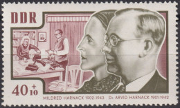 1964 DDR, ** Mi:DD 1019, Yt:DD 722, Mildred (1902-1943) Und Arvid Harnack (1901-194, Aufbau Der Nationalen Gedenkstätten - WW2