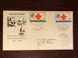 GILBERT ELLIS  FDC COVER 1963 YEAR RED CROSS HEALTH MEDICINE STAMPS - Isole Gilbert Ed Ellice (...-1979)