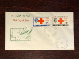 PITCAIRN  FDC COVER 1963 YEAR RED CROSS HEALTH MEDICINE STAMPS - Pitcairn Islands