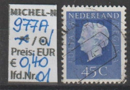 1972 - NIEDERLANDE - FM/DM "Königin Juliana" 45 C Violettultramarin - O Gestempelt - S. Scan (977Ao 01-03 Nl) - Used Stamps