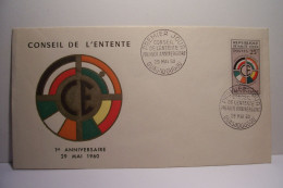 CONSEIL DE L'ENTENTE  ( 29 Mai 1960 )  - Premier Jour  - OUAGADOUGOU   - ( Enveloppe ) - Autres & Non Classés