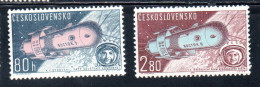 CZECHOSLOVAKIA CECOSLOVACCHIA 1963 AIR POST MAIL AIRMAIL SPACE FLIGHT VOSTOK V AND VI COMPLETE SET SERIE COMPLETA MNH - Luchtpost