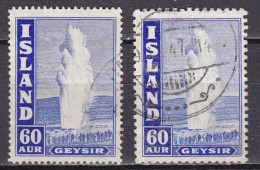 IS036C – ISLANDE – ICELAND – 1943-47 – THE GREAT GEYSER – SC # 208A/Ac USED 12 € - Used Stamps