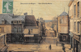 27-BEAUMONT-LE-ROGER- RUE CHANTE-REINE ( Carte Toilée ) - Beaumont-le-Roger