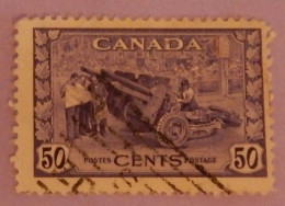 CANADA YT 217 OBLITERE "PIECE D ARTILLERIE" ANNÉES 1943/1946 - Used Stamps
