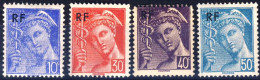 657 à 660  MERCURE Avec RF  NEUFS*  ANNEE 1944 - 1938-42 Mercurius