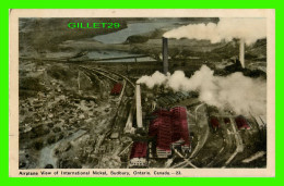 SUDBURY, ONTARIO - AIRPLANE VIEW OF INTERNATIONAL NICKEL - RED TOP - TRAVEL IN 1953 - PECO - - Autres & Non Classés