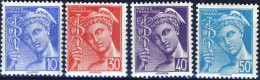 546 à 549   MERCURE Avec POSTES FRANCAISES  NEUFS*  ANNEE 1942 - 1938-42 Mercure