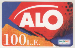 EGYPT - 100LE ALO No Barcode , Mobinil GSM Recharge Card, Used - Aegypten