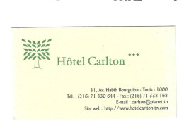 Carte De Visite HÔTEL CARTON - TUNIS . 1000 - - Other & Unclassified