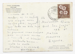 3853 Postal Andorra  1966 Las Escaldas , - Brieven En Documenten