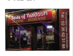 Carte De Visite RESTAURANT - Cuisine Indienne - TASTE OF TANDOORI - 76100 ROUEN - - Other & Unclassified