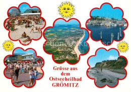 73266046 Groemitz Ostseebad Strandleben Promenade Hafen Sonne Fliegeraufnahme Gr - Groemitz