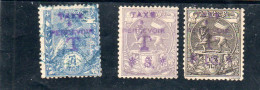 Ethiopie: Année 1905, Lot De 3 Valeurs Y&T Taxe N° 17,27,28 ( Sans Gomme) - Ethiopie