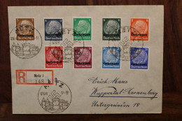 1941 Metz Westmark Lorraine Löthringen Cover Reich Besetzung Bahnpost - Oorlog 1939-45