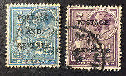 1928 Malta -  King George V - OPT Postage And Revenue - Used - Malta