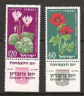 Israël Israel 1959 N° 152 / 3 Avec Tab Inc ** Flore, Fleur, Anniversaire De L'état, Anémones, Cyclamens, Amour, Abandon - Ungebraucht (mit Tabs)