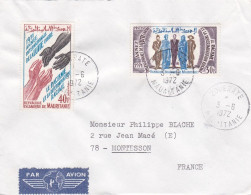 MAURITANIE -1972- Lettre ZOUERATE à MONTESSON -78 (France)...timbres "Lutte Contre Le Racisme"    ...cachet - Mauritania (1960-...)