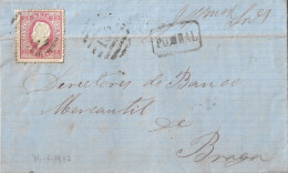 Portugal Cover From Pombal To Braga With King Luiz 25 Réis Stamp - Lettres & Documents