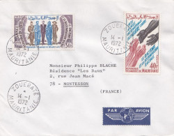 MAURITANIE -1972- Lettre ZOUERATE à MONTESSON -78 (France)...timbres "Lutte Contre Le Racisme"    ...cachet - Mauritanië (1960-...)