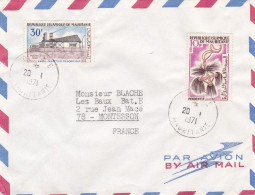 MAURITANIE -1971- Lettre ZOUERATE à MONTESSON -78 (France)...timbres , Abattoir , Pendentif    ...cachet - Mauretanien (1960-...)