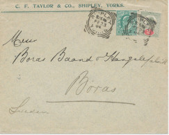 GB „SHIPLEY / YORKS“ Superb Squared Circle Postmark Type 1st II CT On Superb Cover With EVII ½d And 2d Superb Used  To - Cartas & Documentos