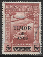 Timor – 1946 Império Colonial Português Surcharged Over Mocambique 50 Avos Over 5 E. Used Stamp - Timor