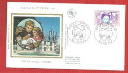 FDC PHILEX JEUNES NEVERS  8 4 1988 - Monumentos