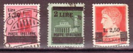 Italia U  452/454 (o) Usado 1945 - Used